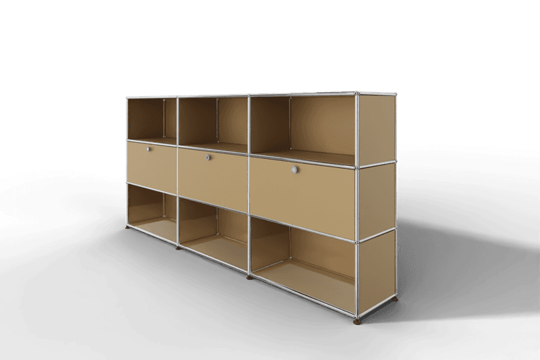 USM Haller Highboard mit 3 Klapptüren und 6 offenen Fächern Produktbild
