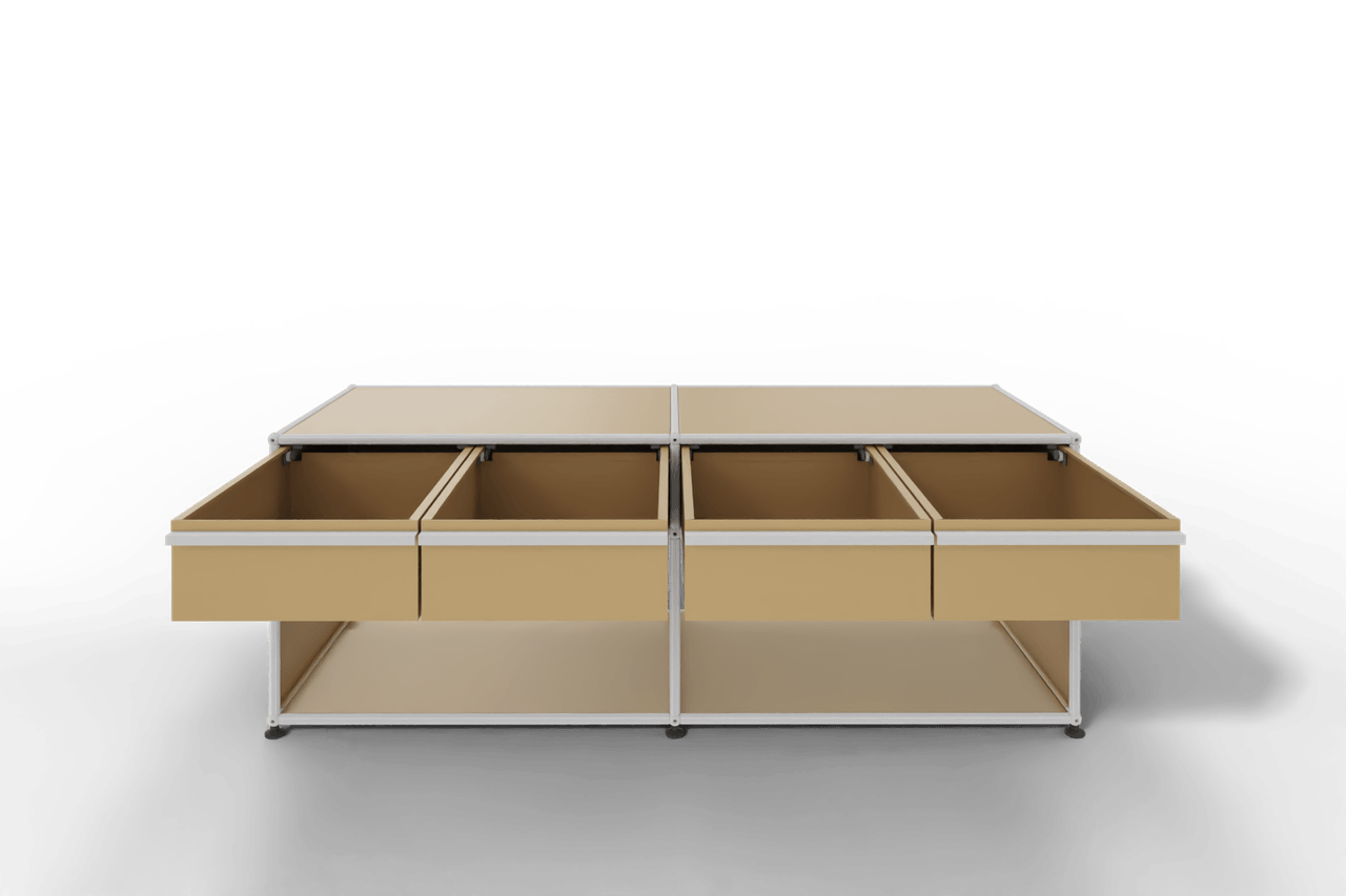 USM Haller Sideboard, mit 4 Schubladen A6 und 2 offenen Fächern. Tiefe 50 cm. Produktbild