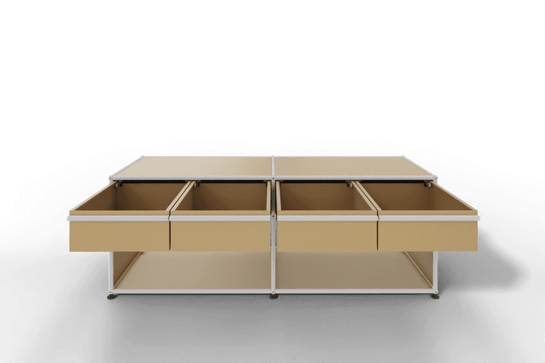 USM Haller Sideboard, mit 4 Schubladen A6 und 2 offenen Fächern. Tiefe 50 cm. Produktbild