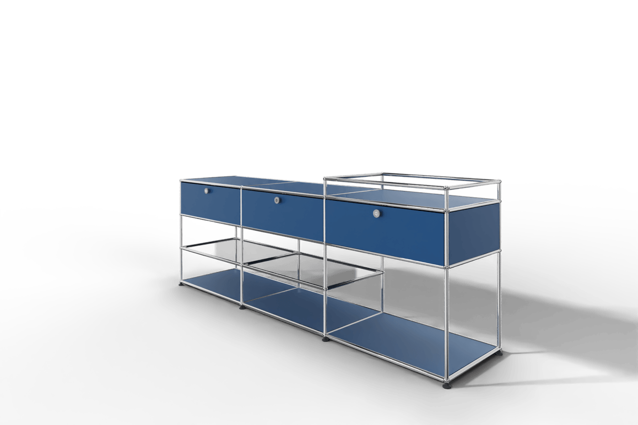 Sideboard mit 3 Klapptüren und offenen Fächern Produktbild