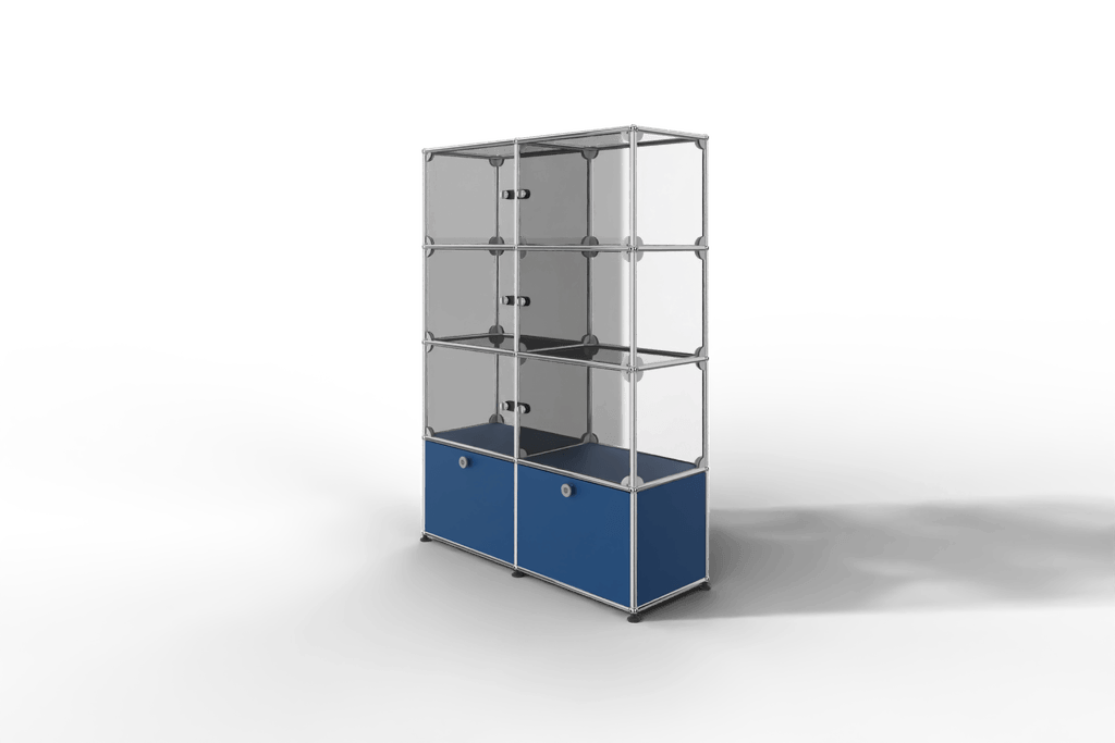 USM Haller Glasvitrine mit 6 Glastüren und 2 Klapptüren Produktbild