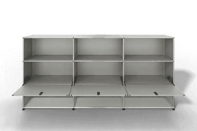 USM Haller Highboard mit 3 Klapptüren und 6 offenen Fächern Produktbild