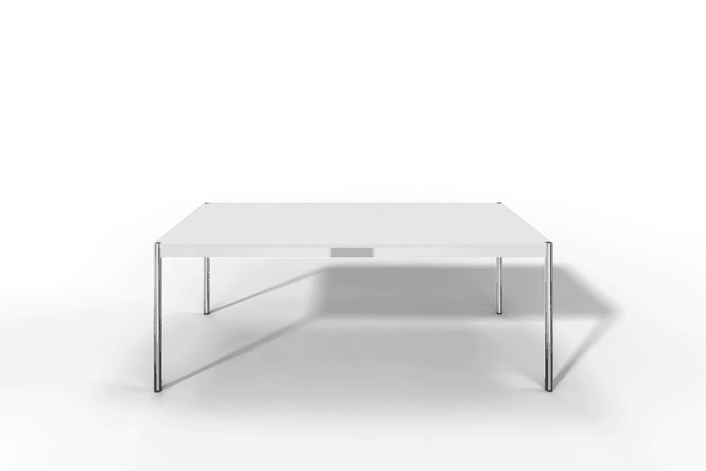 Tisch, Tiefe 1000 mm, MDF pulverbeschichtet reinweiss, Länge wählbar