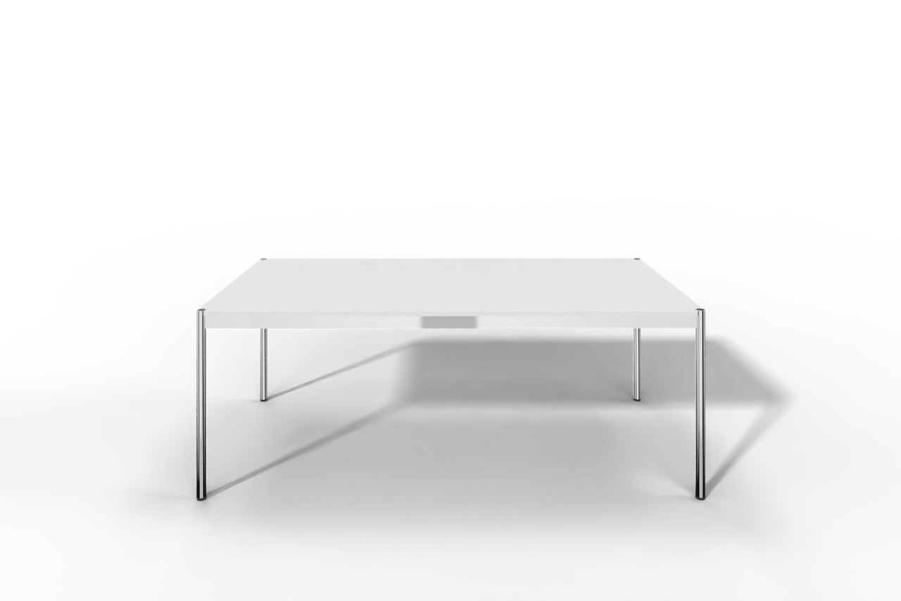 USM Haller Tisch, Tiefe 1000 mm, MDF pulverbeschichtet reinweiss, Länge wählbar Produktbild