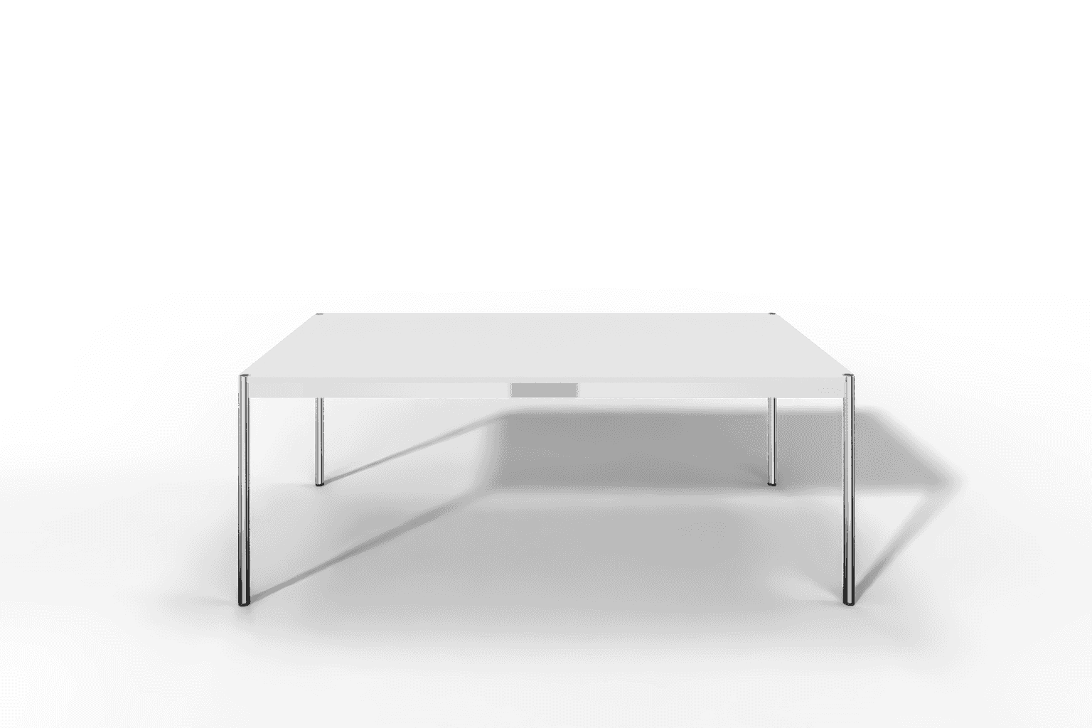 USM Haller Tisch, Tiefe 1000 mm, MDF pulverbeschichtet reinweiss, Länge wählbar Produktbild