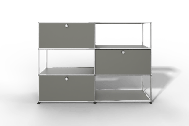 USM Haller Highboard/Raumteiler, 3 offene Elemente, 3 Klapptüren