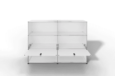 USM Haller Highboard mit 2 Klapptüren und 4 offenen Fächern in 14 Farben. Produktbild