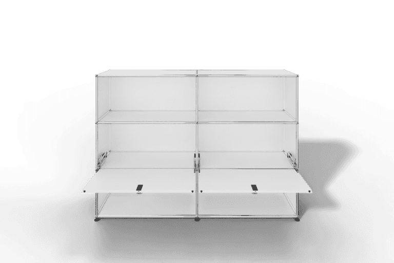 USM Haller Highboard mit 2 Klapptüren und 4 offenen Fächern in 14 Farben. Produktbild