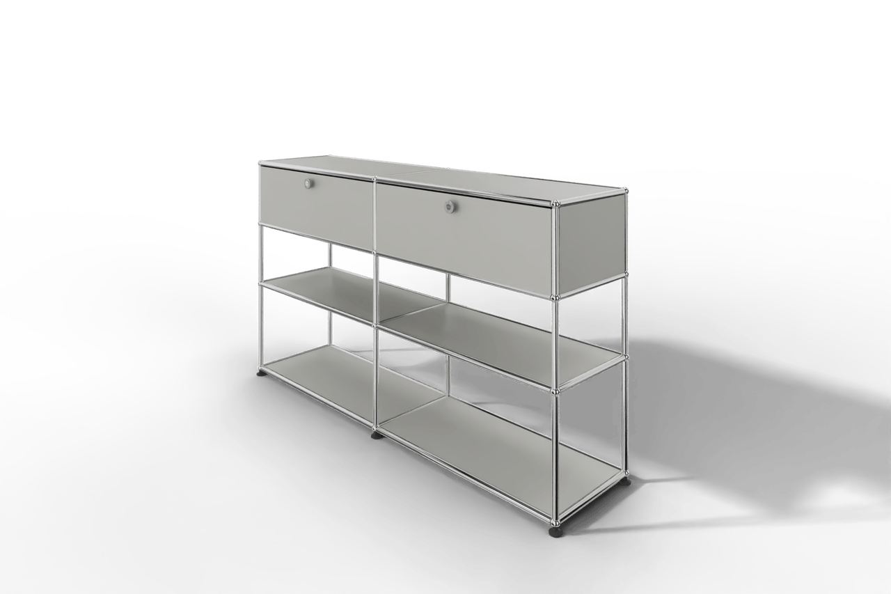 USM Haller Highboard mit 2 Klapptüren und 2 offenen Ebenen Produktbild