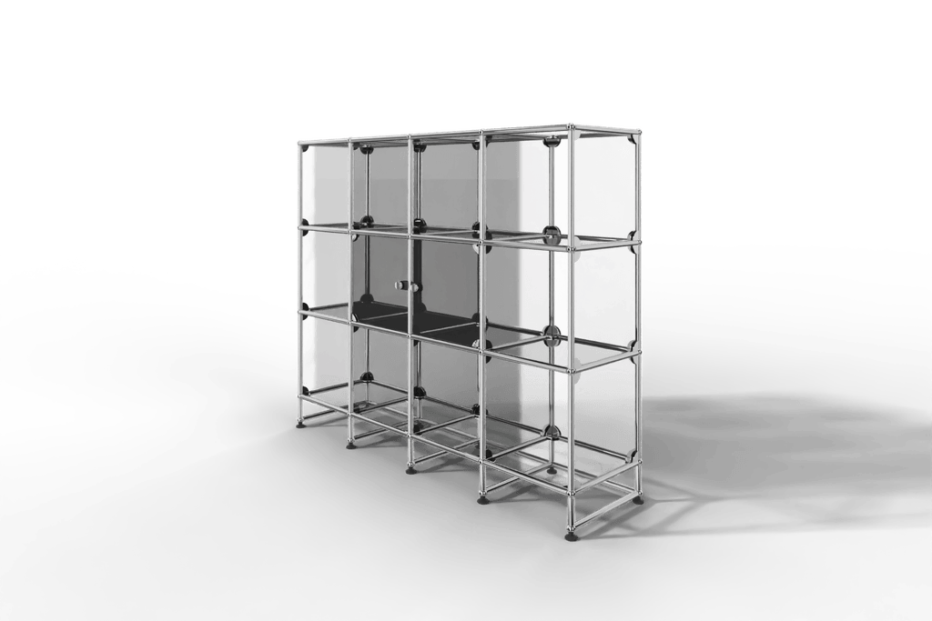 USM Haller Glasvitrine mit 2 Glastüren und 10 offenen Fächern Produktbild