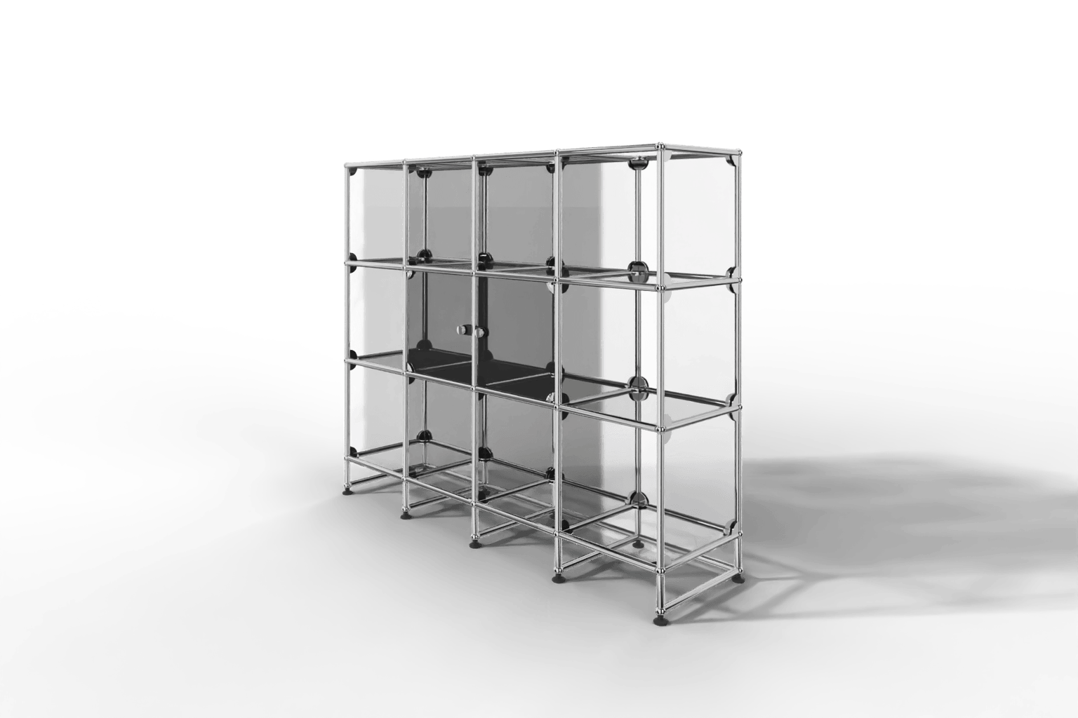 USM Haller Glasvitrine mit 2 Glastüren und 10 offenen Fächern Produktbild