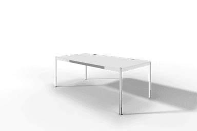 USM Haller Tisch Plus,Tiefe 1000 mm, Oberfläche MDF reinweiss Produktbild