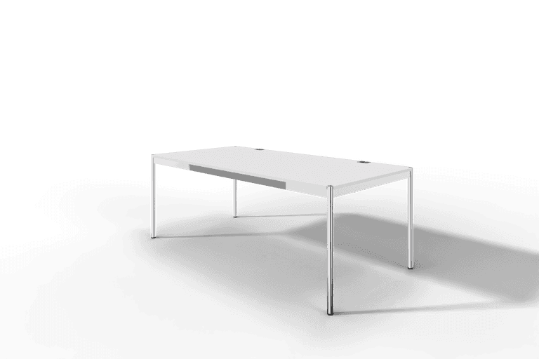 USM Haller Tisch Plus,Tiefe 1000 mm, Oberfläche MDF reinweiss Produktbild