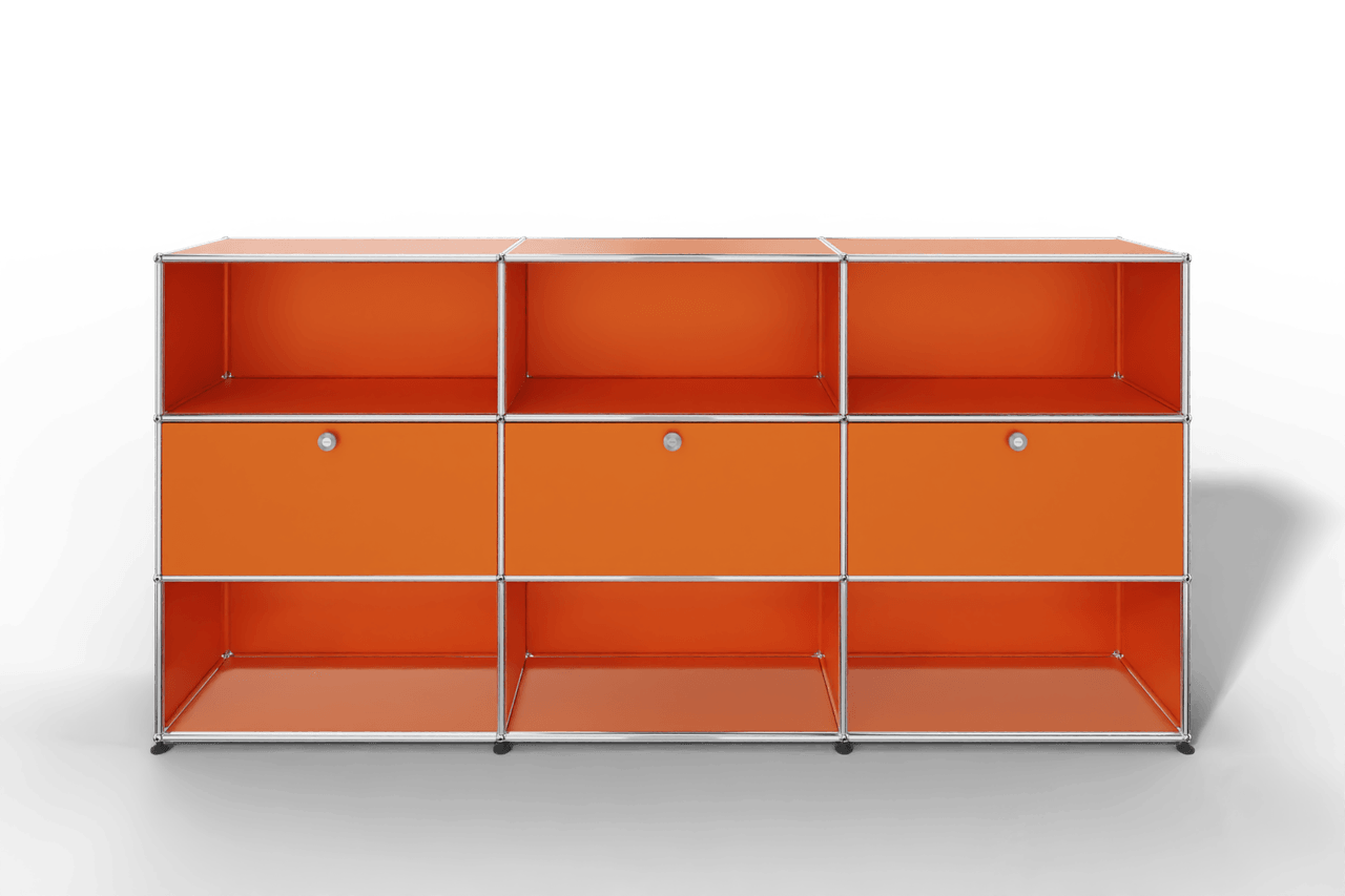 USM Haller Highboard mit 3 Klapptüren und 6 offenen Fächern Produktbild