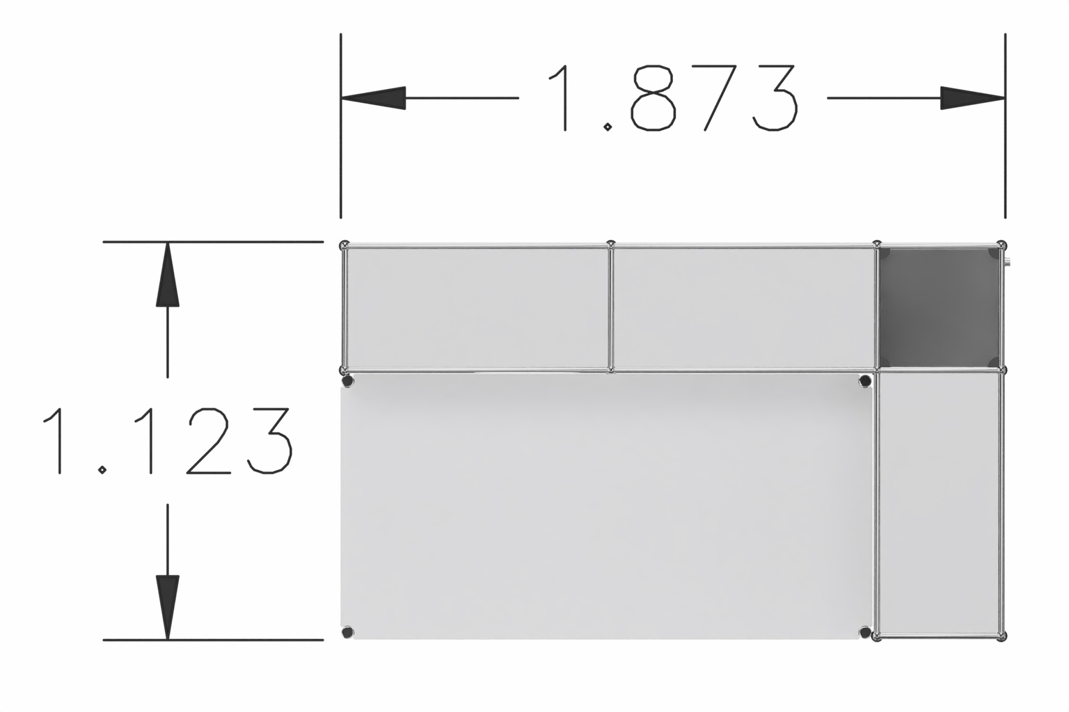 USM Haller Theke inkl. Vitrine V1 Produktbild
