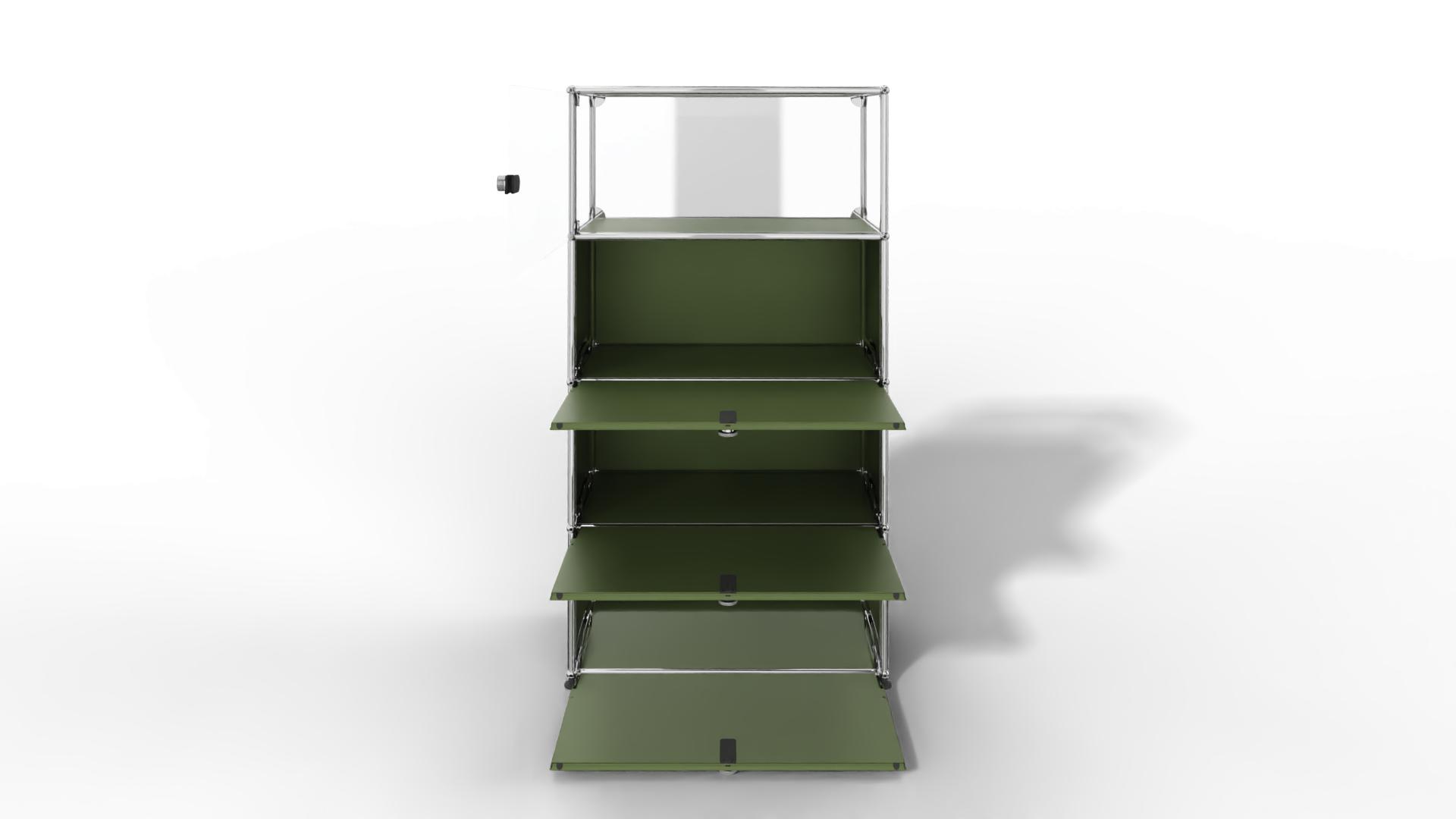 USM Haller Regal, 3 Klapptüren, 1 Vitrinen-Element Produktbild