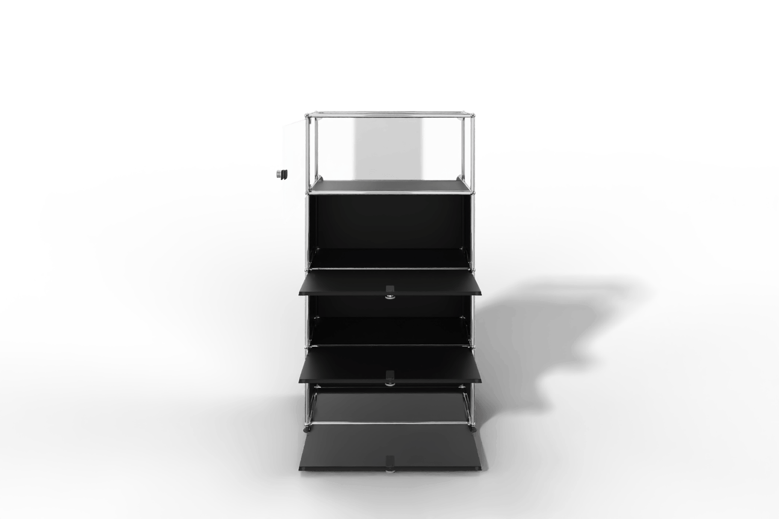 USM Haller Regal, 3 Klapptüren, 1 Vitrinen-Element Produktbild