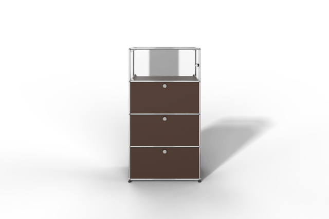 USM Haller Regal, 3 Klapptüren, 1 Vitrinen-Element