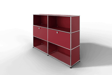 USM Haller Highboard mit 2 Klapptüren und 4 offenen Fächern in 14 Farben. Produktbild