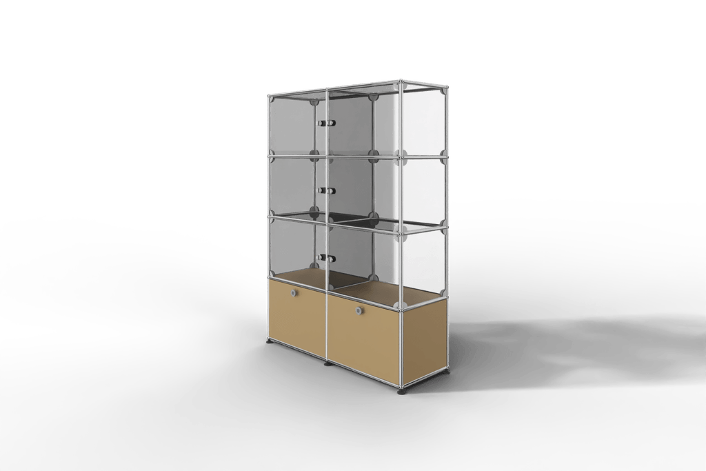 USM Haller Glasvitrine mit 6 Glastüren und 2 Klapptüren Produktbild
