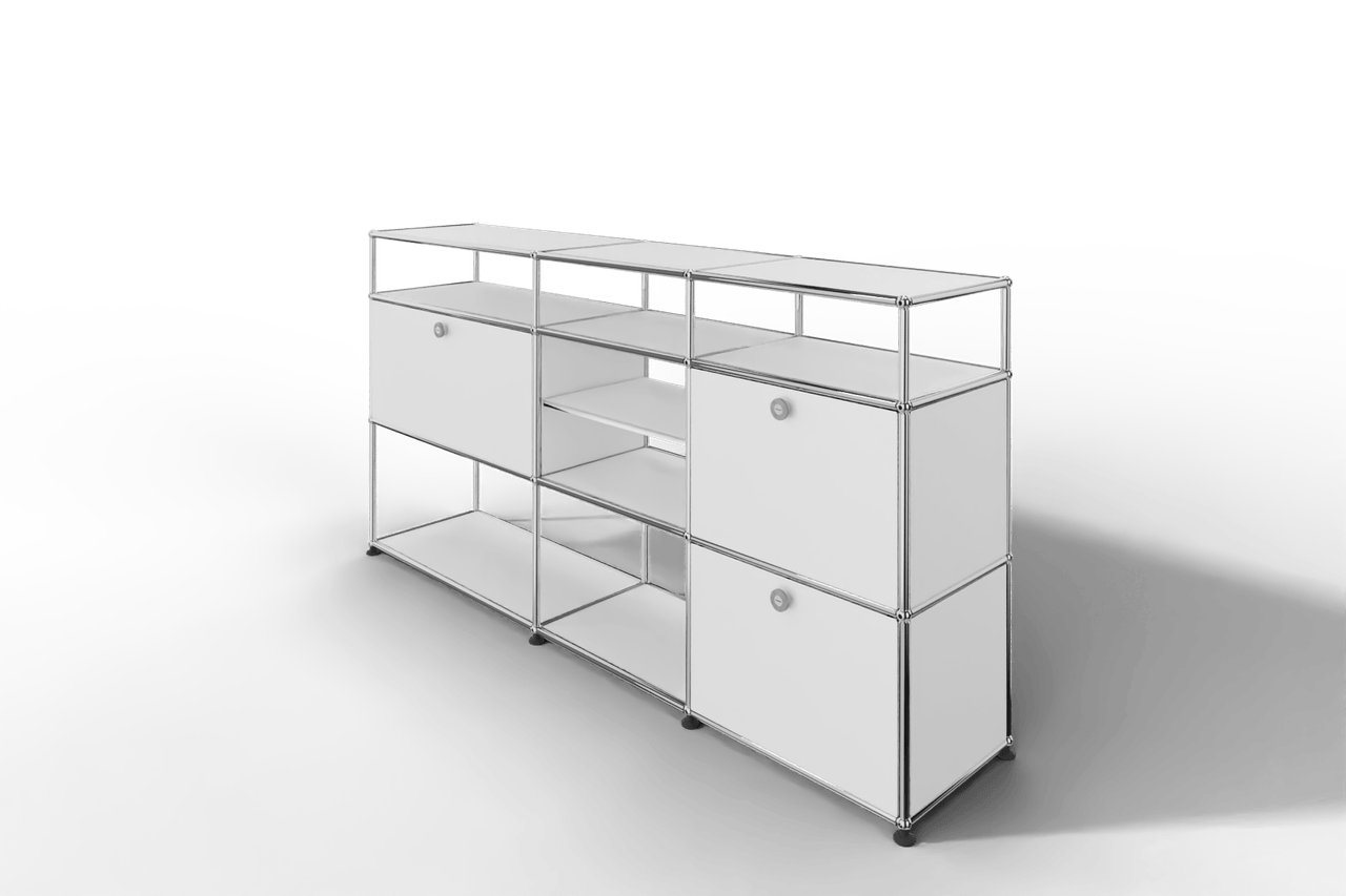 Sideboard mit offenen Elementen und Klapptüren Produktbild