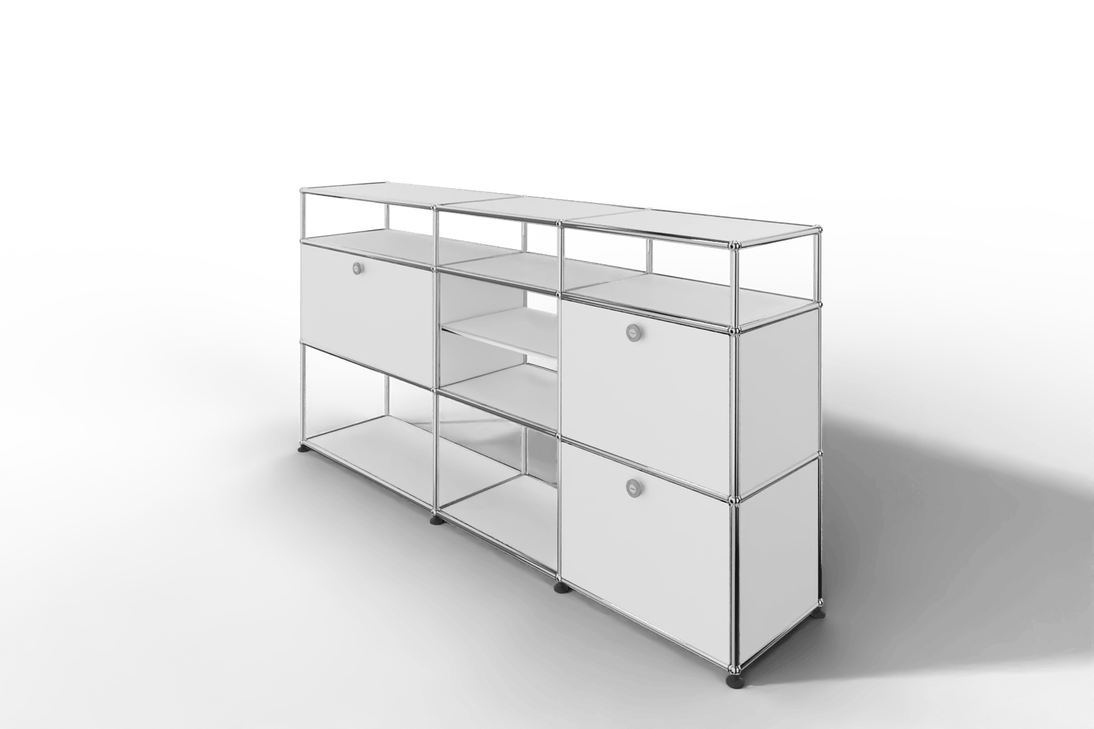 Sideboard mit offenen Elementen und Klapptüren Produktbild