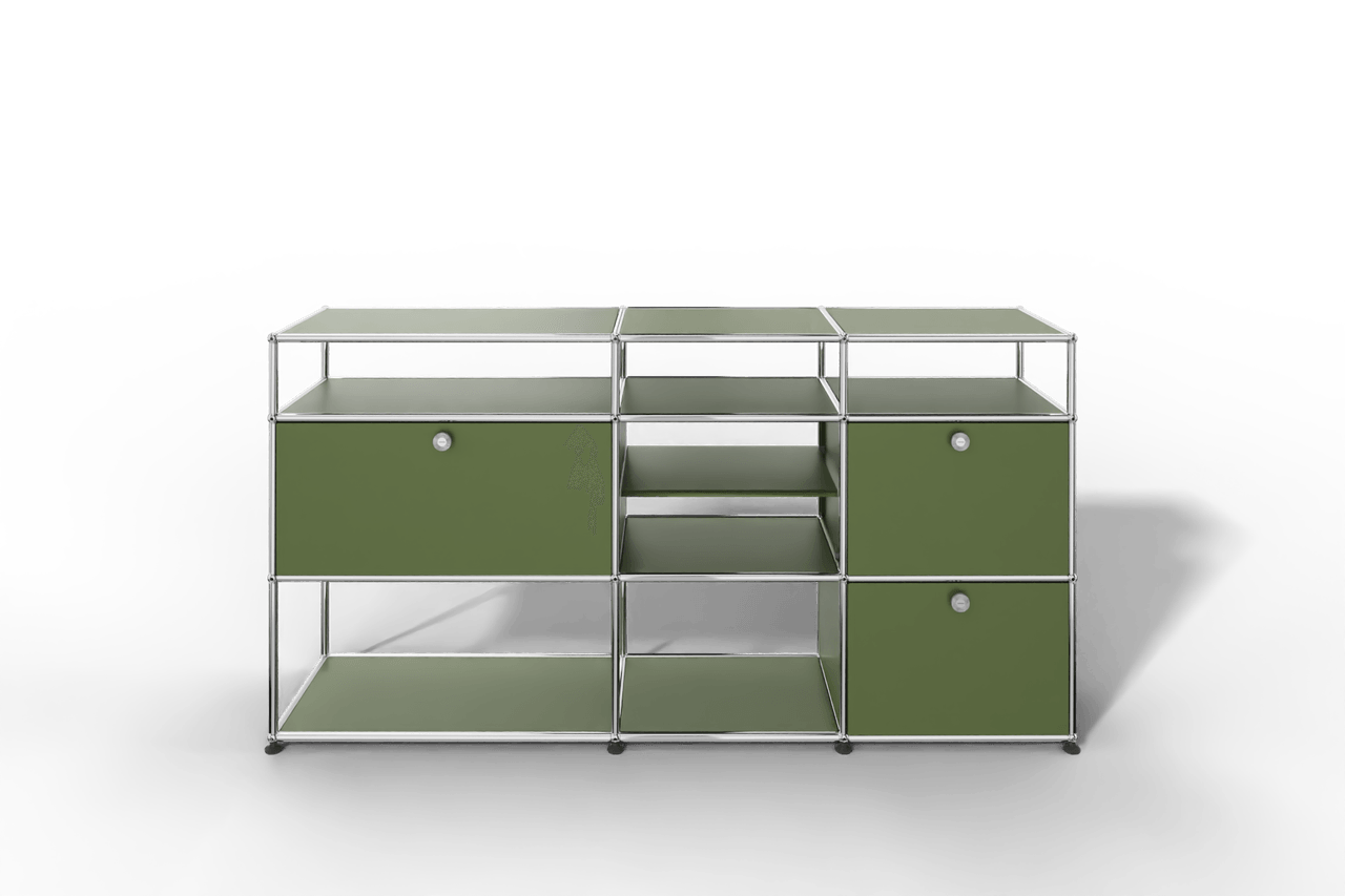 Sideboard mit offenen Elementen und Klapptüren Produktbild