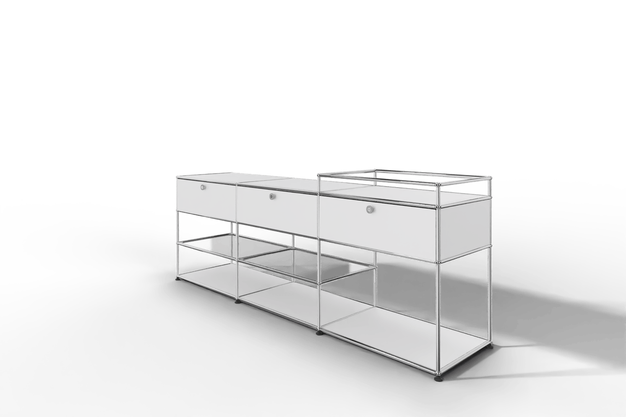 Sideboard mit 3 Klapptüren und offenen Fächern Produktbild