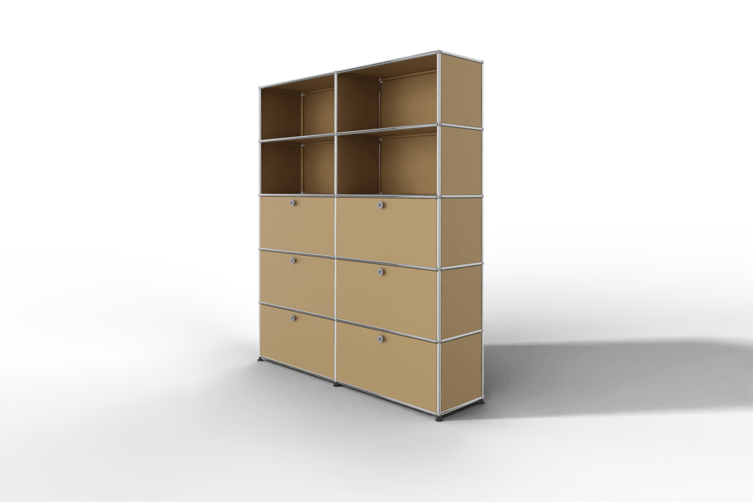USM Haller Schrank/Regal mit 6 Klapptüren und offenen Fächern. Produktbild