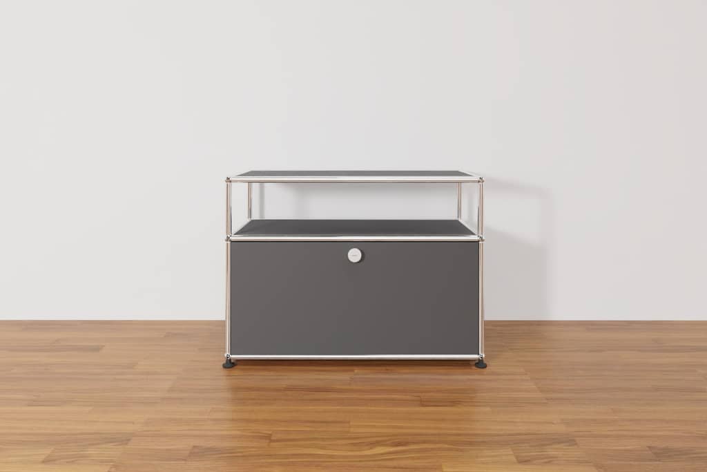 USM Haller Lowboard mit zusätzlicher Ebene in Anthrazit, Ausstellungsstück