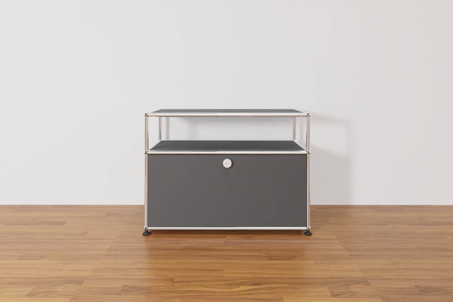 USM Haller Lowboard mit zusätzlicher Ebene in Anthrazit, Ausstellungsstück Produktbild