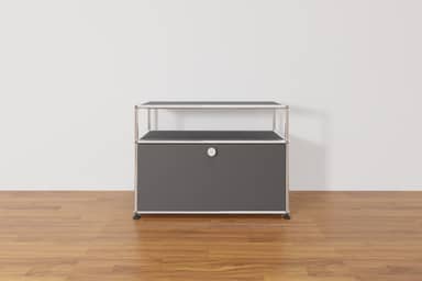 USM Haller Lowboard mit zusätzlicher Ebene in Anthrazit, Ausstellungsstück Produktbild