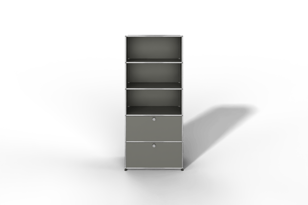 USM Haller Regal 750 mit 2 Klapptüren und 3 offenen Fächern Produktbild