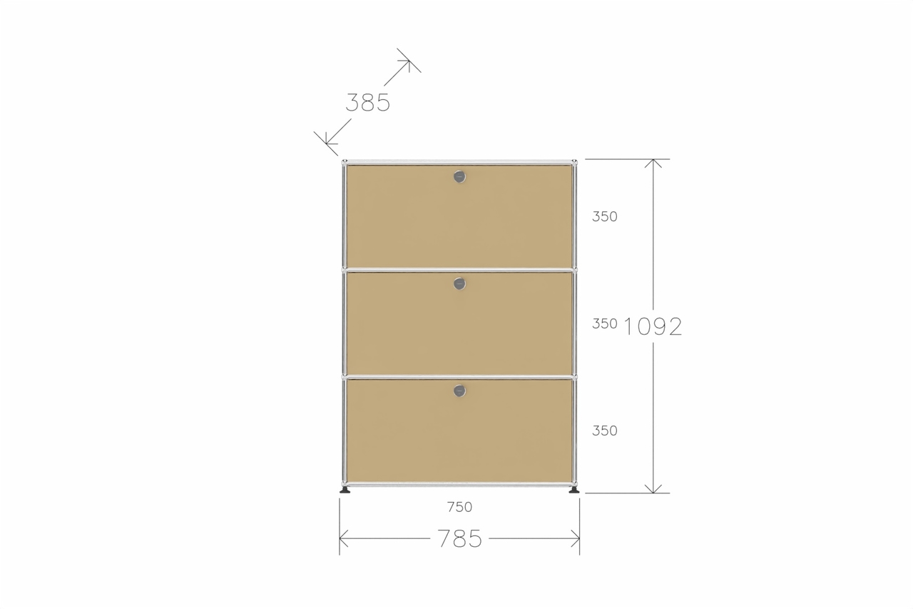 Original USM Haller Highboard mit 3 Klapptüren in beige Produktbild