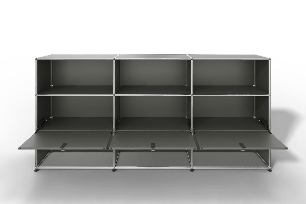 USM Haller Highboard mit 3 Klapptüren und 6 offenen Fächern Produktbild