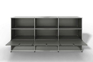 USM Haller Highboard mit 3 Klapptüren und 6 offenen Fächern Produktbild