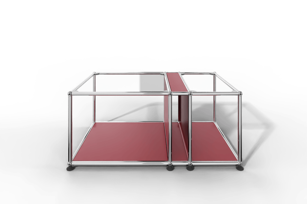 Couchtisch mit Zeitschriftenfach und Glastablaren Produktbild