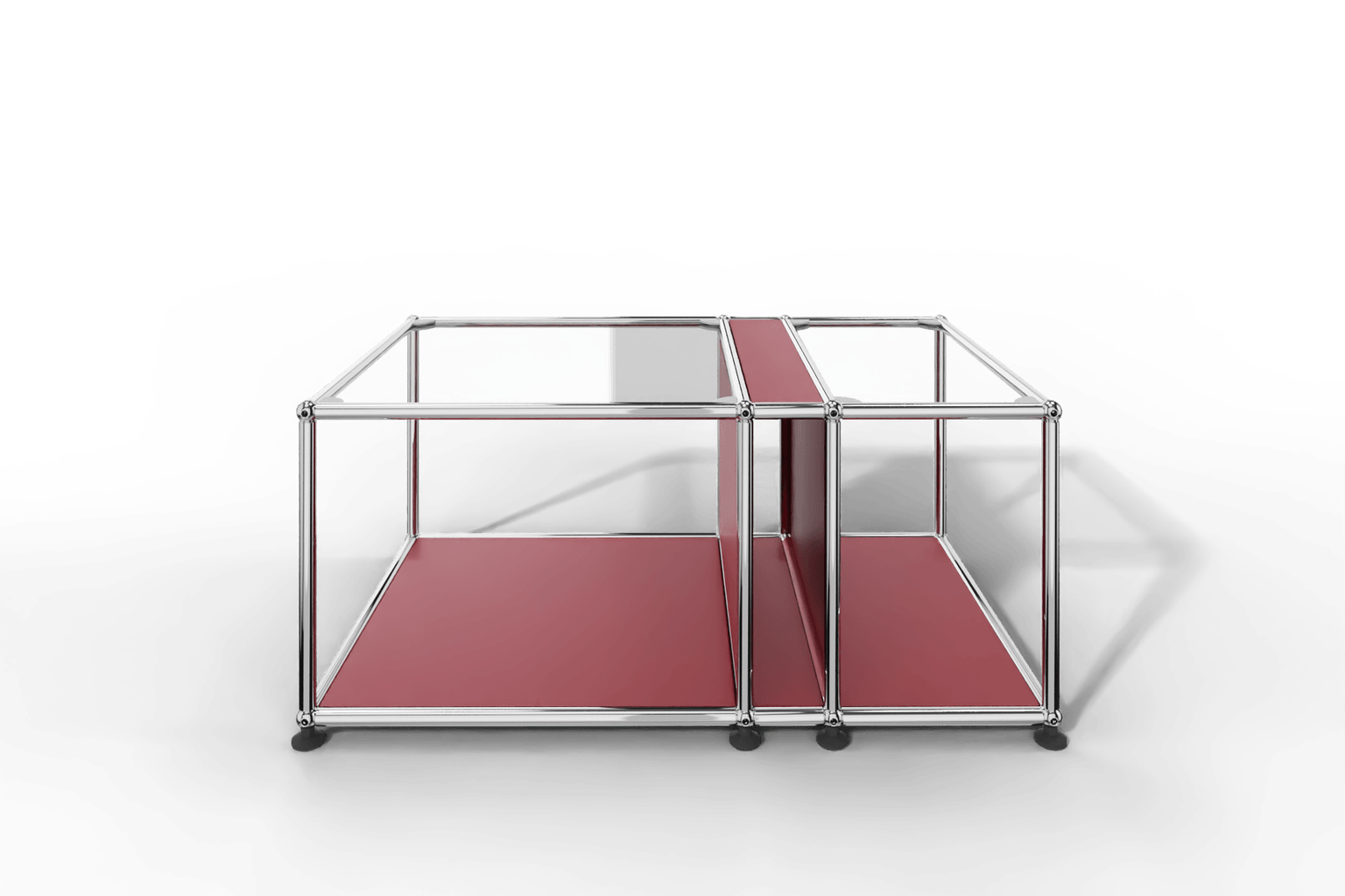 Couchtisch mit Zeitschriftenfach und Glastablaren Produktbild