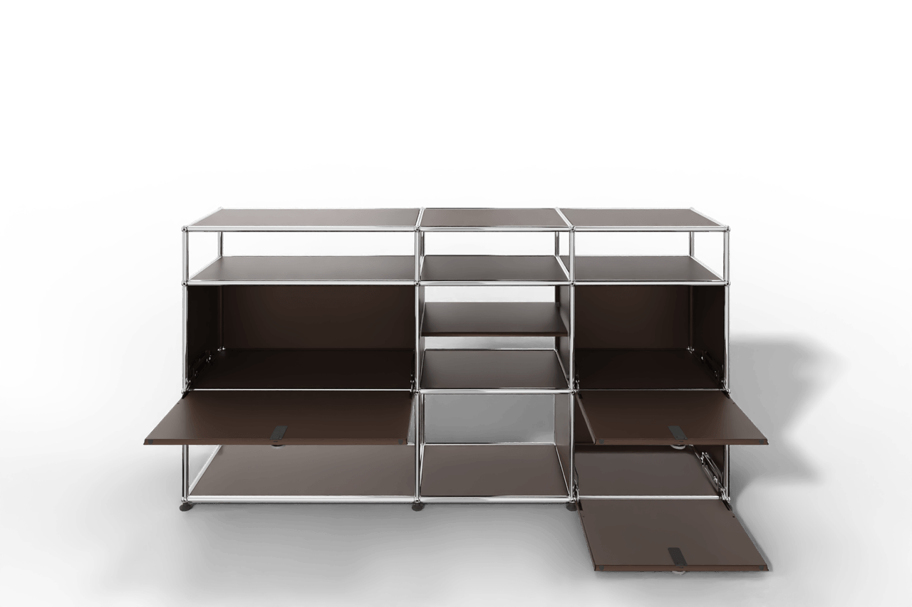 Sideboard mit offenen Elementen und Klapptüren Produktbild