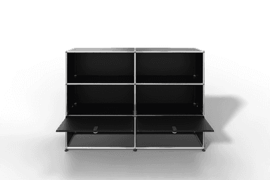 USM Haller Highboard mit 2 Klapptüren und 4 offenen Fächern in 14 Farben. Produktbild