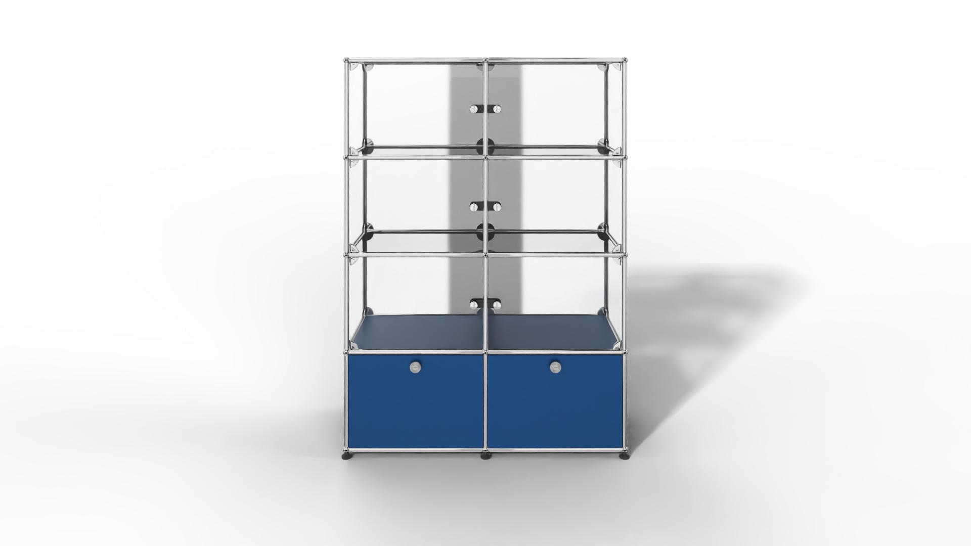 USM Haller Glasvitrine mit 6 Glastüren und 2 Klapptüren Produktbild