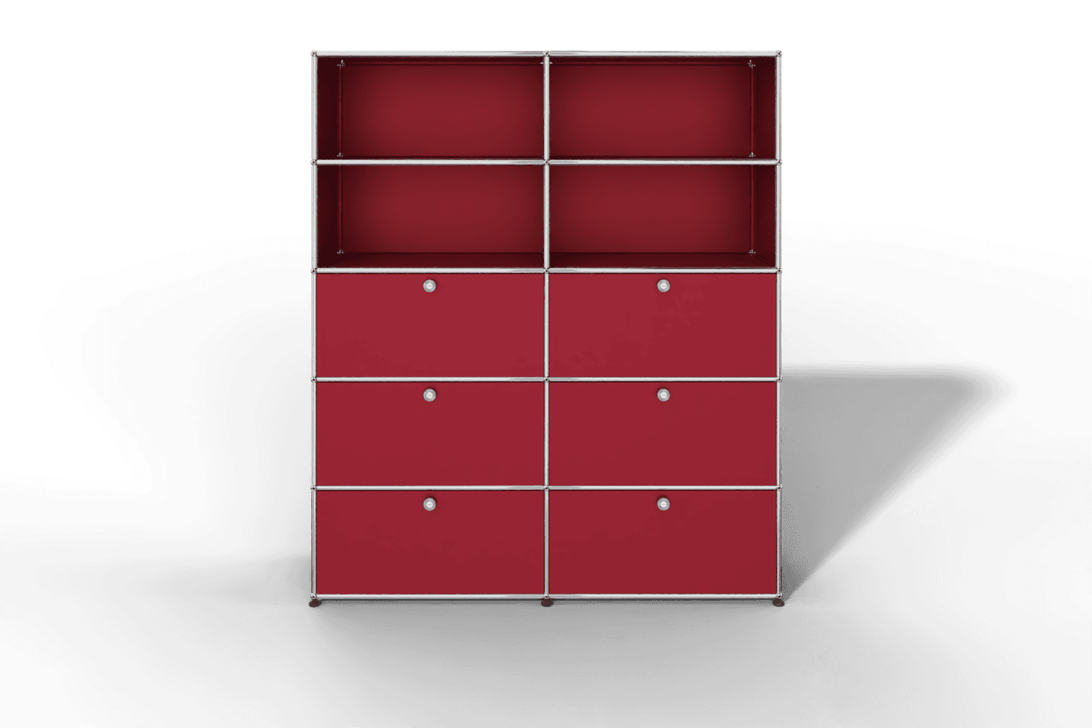 USM Haller Schrank/Regal mit 6 Klapptüren und offenen Fächern. Produktbild