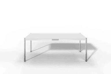 USM Haller Tisch, Tiefe 750 mm, MDF pulverbeschichtet reinweiss, Länge wählbar Produktbild