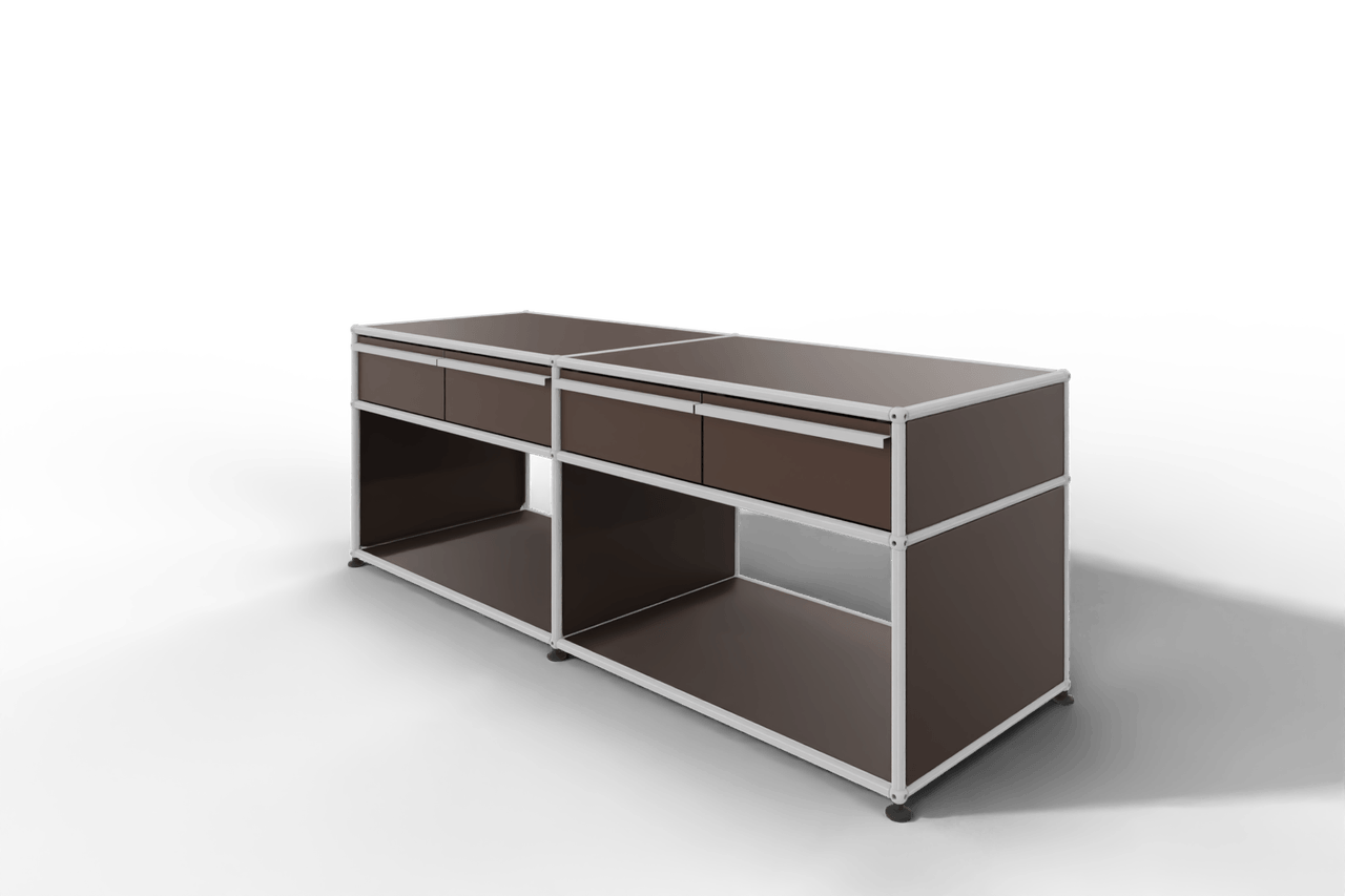 USM Haller Sideboard, mit 4 Schubladen A6 und 2 offenen Fächern. Tiefe 50 cm. Produktbild