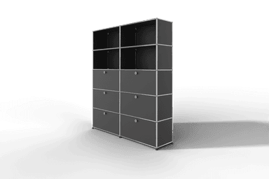 USM Haller Schrank/Regal mit 6 Klapptüren und offenen Fächern. Produktbild