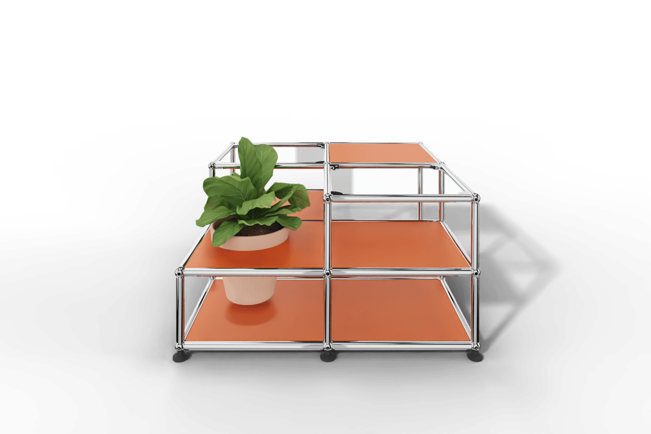 Couchtisch mit Glastablaren und Pflanzeneinsatz Produktbild