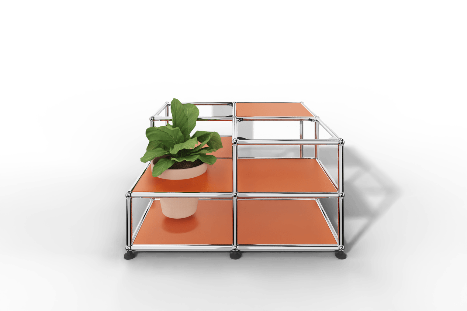 Couchtisch mit Glastablaren und Pflanzeneinsatz Produktbild