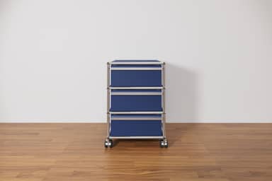 Original USM Haller Rollcontainer mit 3 Schubladen 27-enzianblau Produktbild