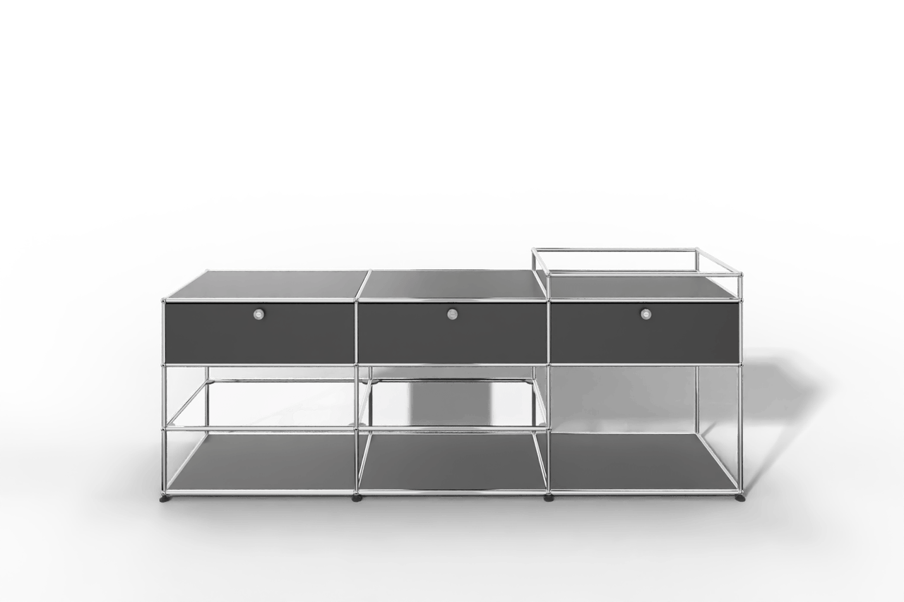 Sideboard mit 3 Klapptüren und offenen Fächern Produktbild