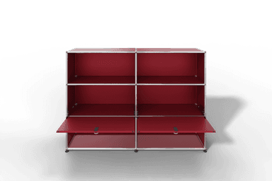 USM Haller Highboard mit 2 Klapptüren und 4 offenen Fächern in 14 Farben. Produktbild